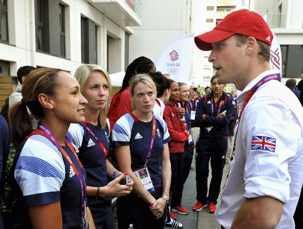 Britain's royal family visit Olympic village