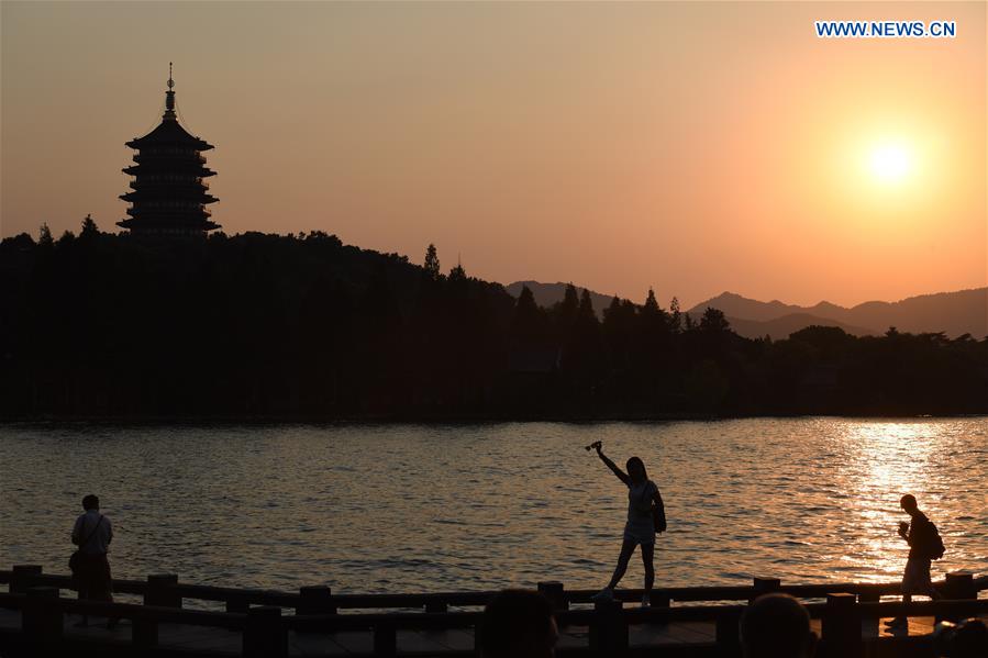 Scenery of Leifeng Pagoda of West Lake in Hangzhou