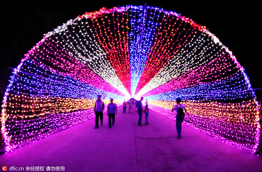 LED lights shine in Zhangjiakou