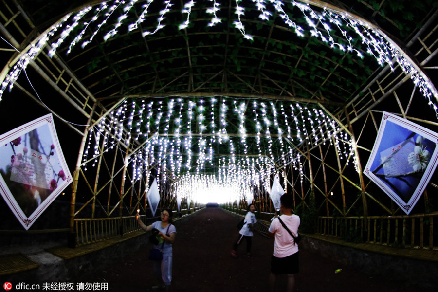 LED lights shine in Zhangjiakou