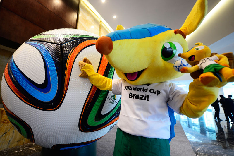 World Cup mascot makes China debut