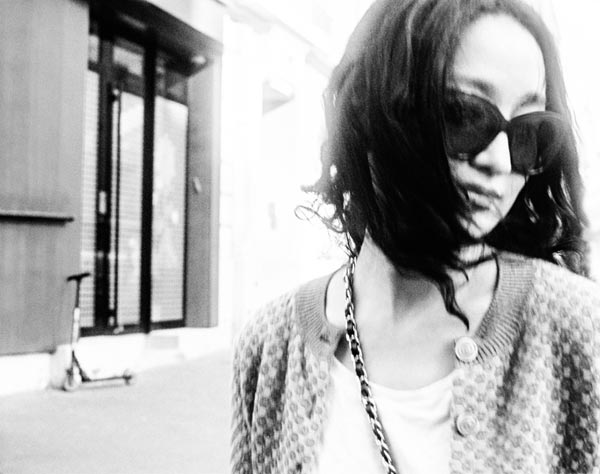 Zhou Xun's street style in Paris