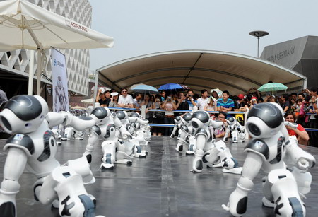 Robots dance for France National Pavilion Day