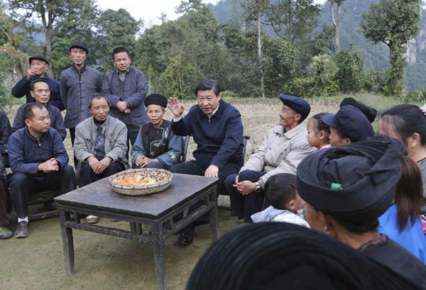 Xi makes poverty relief trip to Hunan