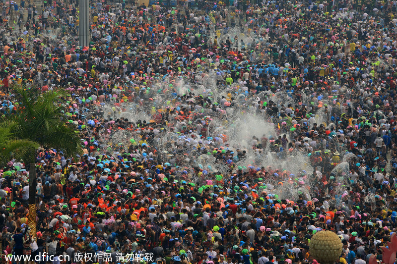 Thousands revel in the Songkran Festival water spree