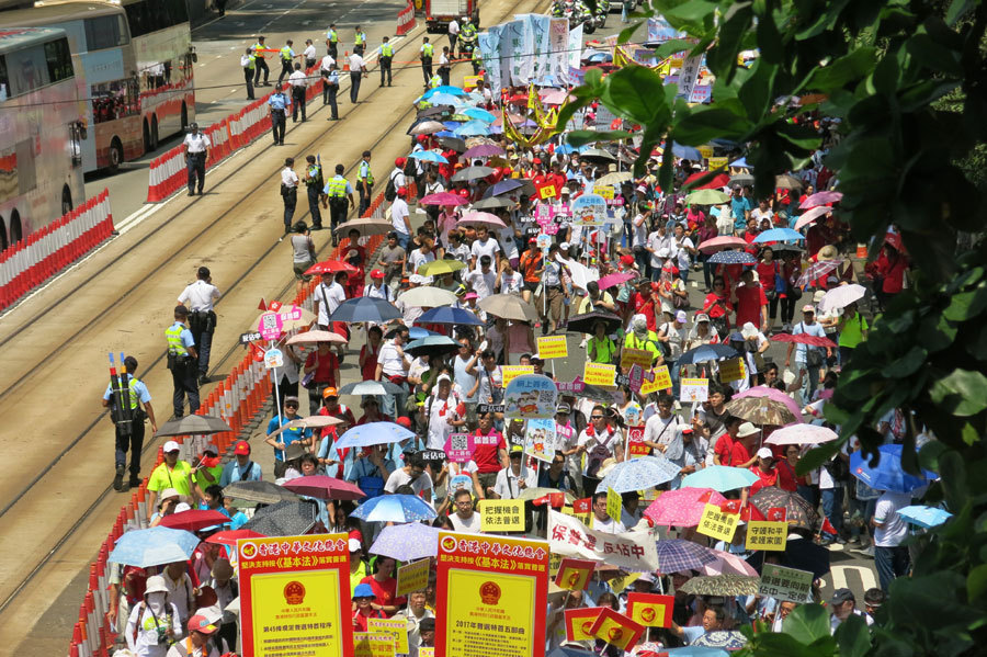 Anti-Occupy Central rally in Hong Kong