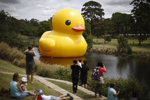 Inflatable toad down in Guangzhou