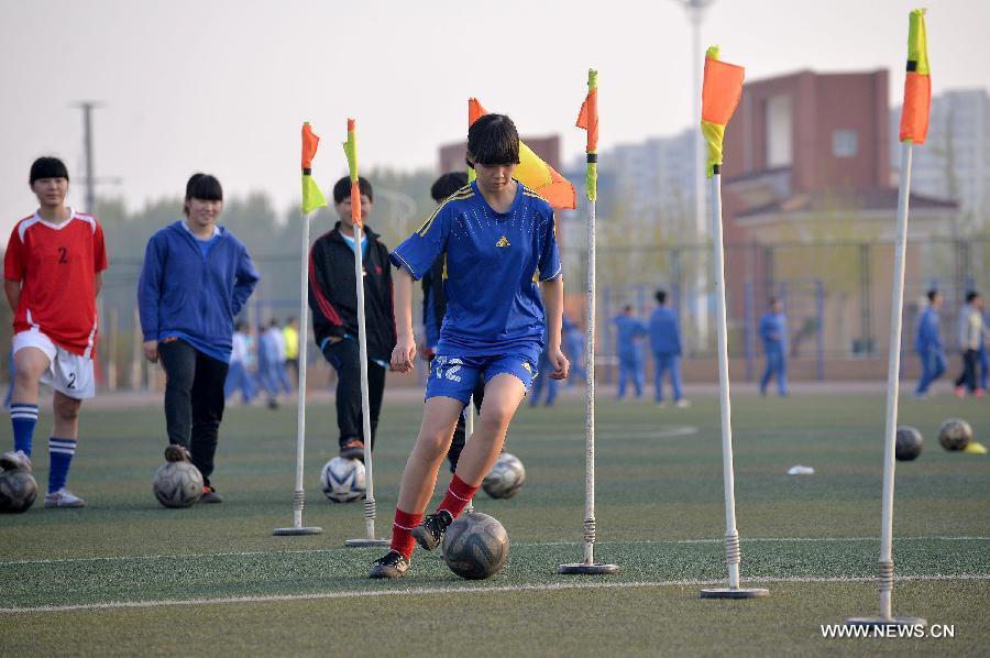 Chinese young girls from Hebei rule soccer fields