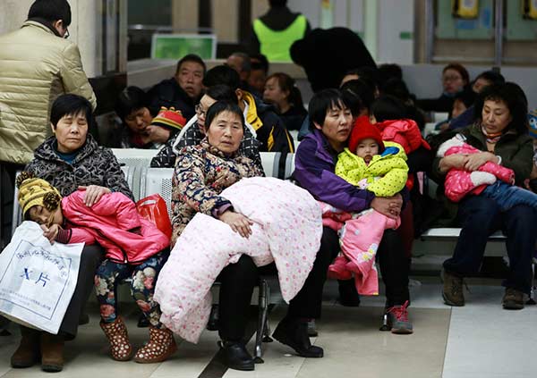 Thousands of kids fall ill with flu in Beijing