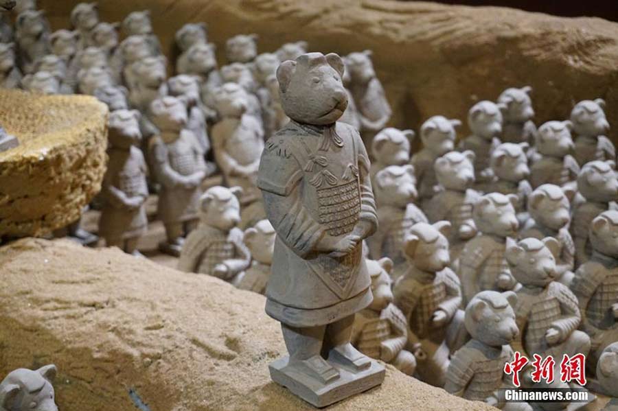 Terracotta teddy bears debut in Wuxi