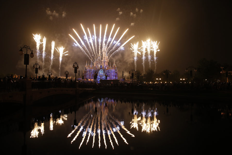 Fireworks light up Shanghai Disneyland