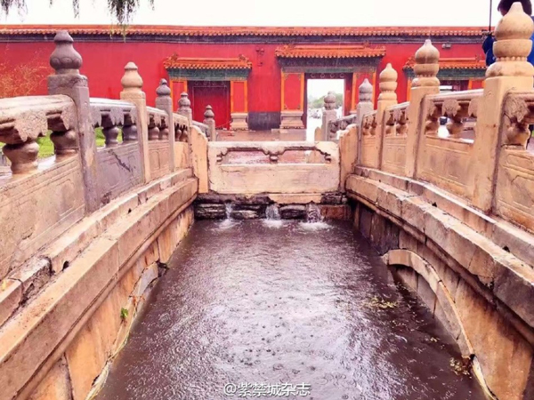 Forbidden City's ancient drainage prevents flooding despite severe rainstorm