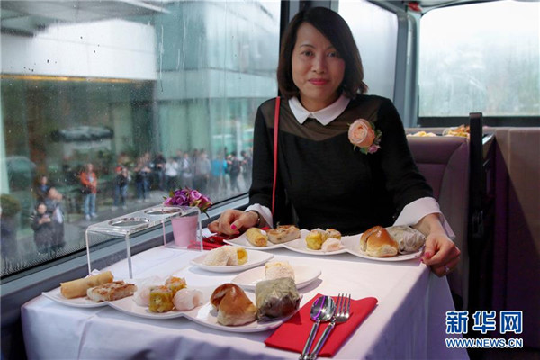 HK launches 1st sightseeing restaurant bus to promote tourism