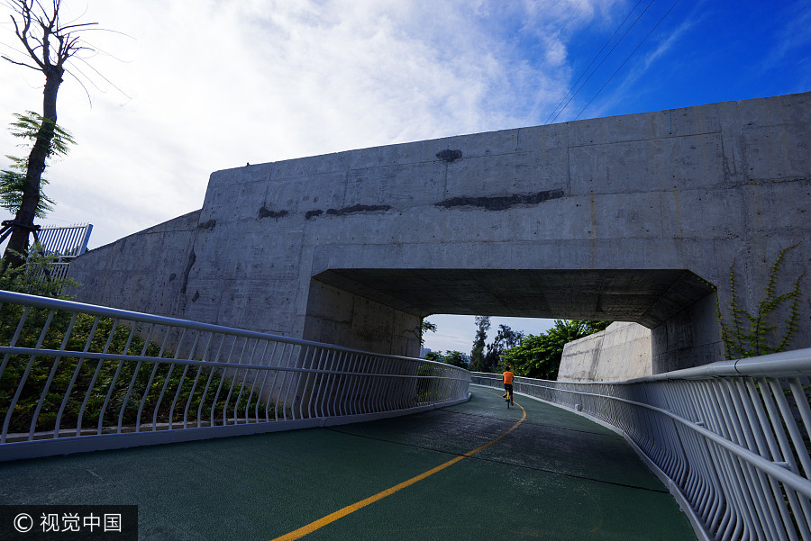 Cycling with a view on world's longest elevated bike path