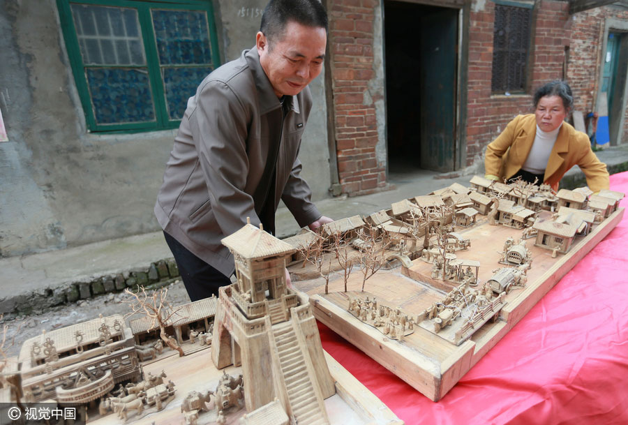 Chinese retiree creates wooden 3D version of ancient painting