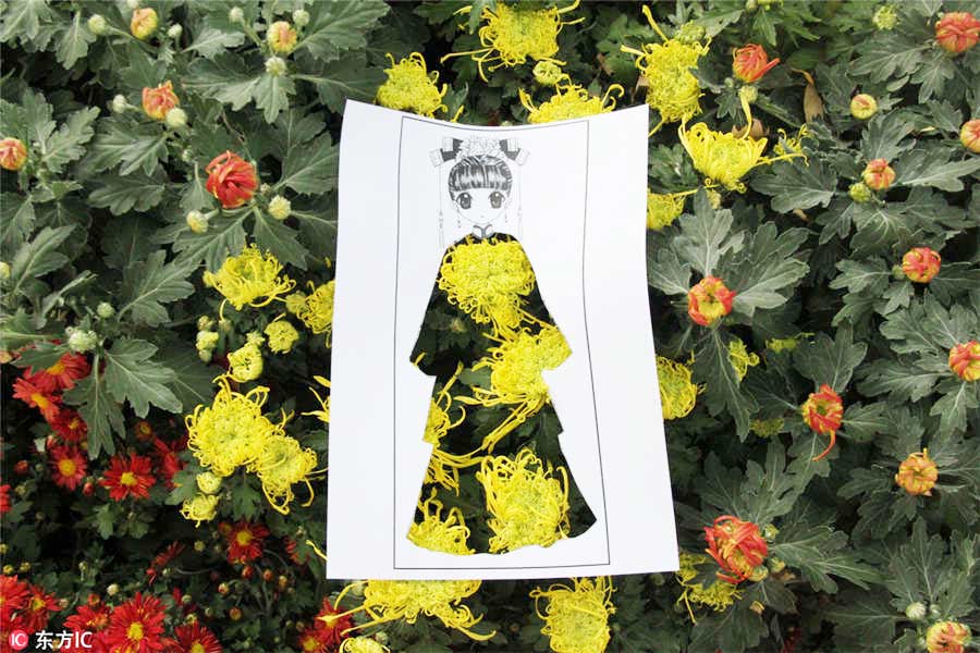 Paper-cut of ancient girl 'travels' in Jinan