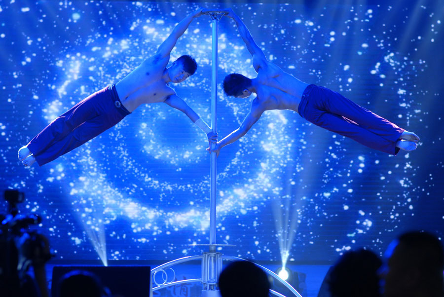 Pole dance at Qingdao Beer Festival