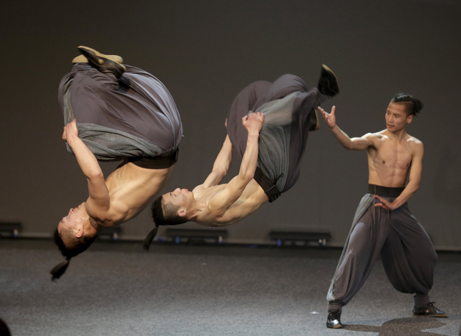 China's Contemporary Dragon Kungfu Company performs in Latvia