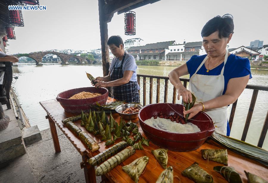 Food prepared for upcoming Dragon Boat Festival in China's Zhejiang