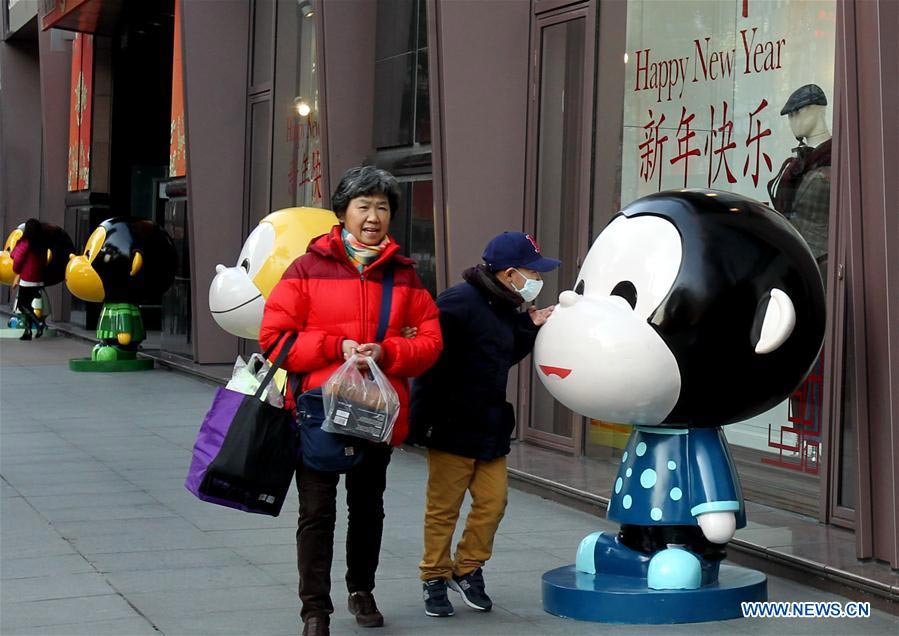 100 monkey figurines in Shanghai create holiday atmosphere