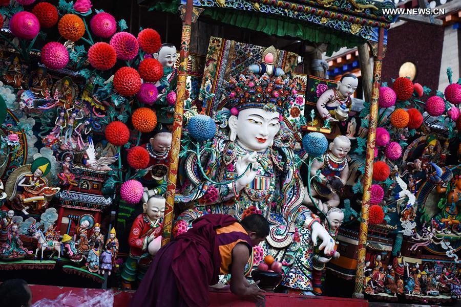 Exhibition of butter sculptures held at Taer Monastery in Qinghai