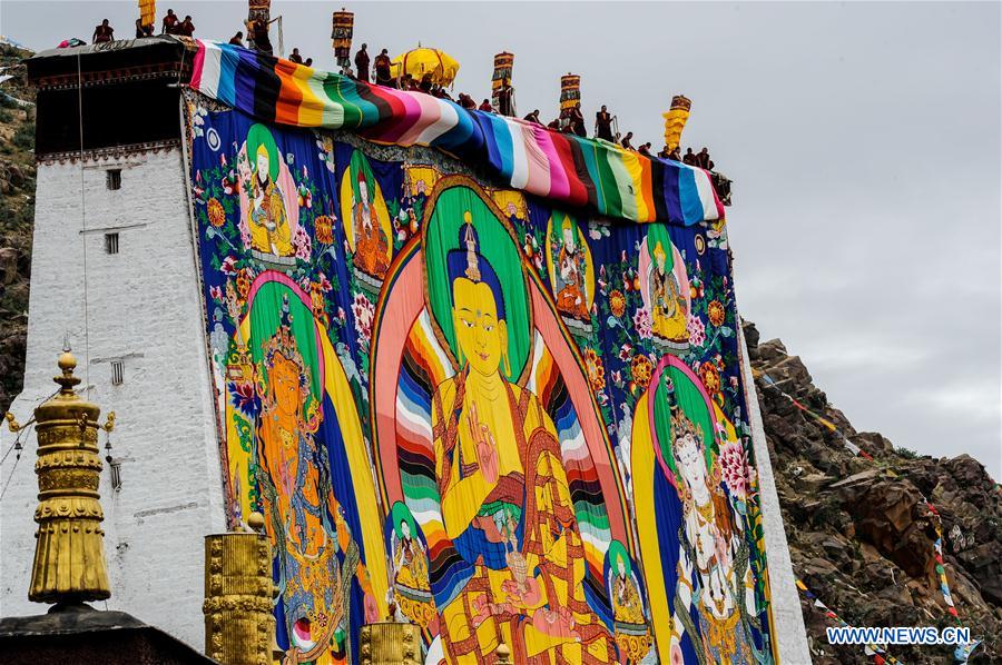 Unveiling of Buddha event held at Zhaxi Lhunbo Lamasery in China's Tibet