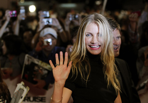 Tom Cruise and Cameron Diaz at Japan premiere of film 'Knight & Day' in Tokyo