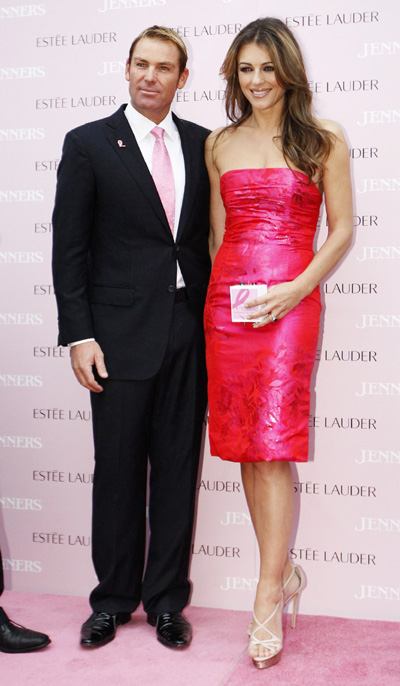 Liz Hurley promotes breast cancer awareness