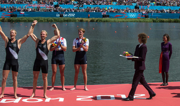 Charming moments of male medal bearers