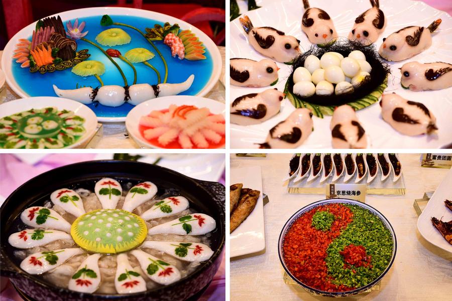 A display of traditional Chinese dishes at the Asian Food Study Conference