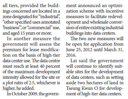 Govt moves forward on data center development