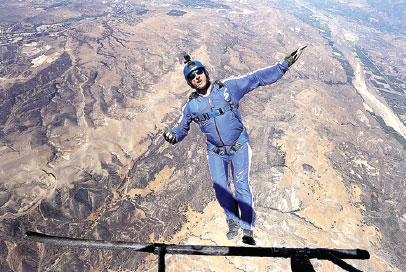 Skydiver will work with a net, but no parachute