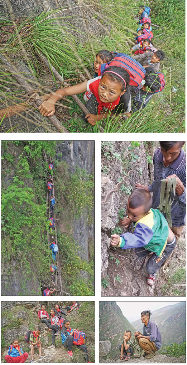 Trek to school defies danger