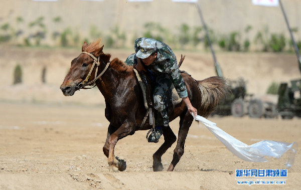 Enlisted officers in Gansu doing the military training