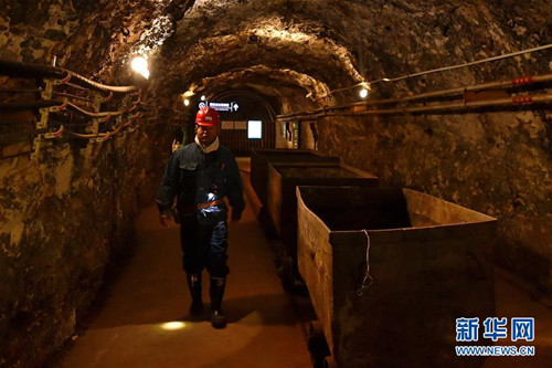 Tourists explore coal mine-themed park