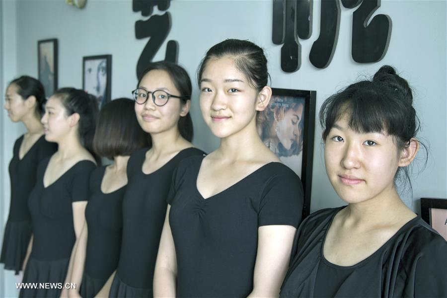 Students take art training classes in N China