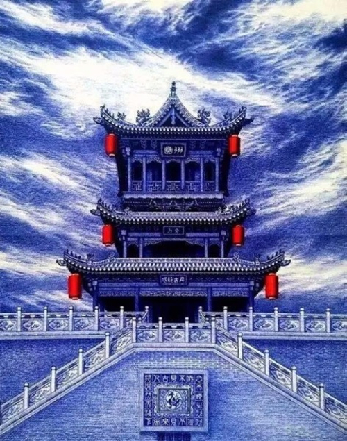 Man displays Chinese paintings in ballpoint pen