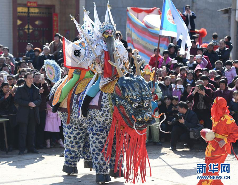 Beast stilts performance in rural Shanxi