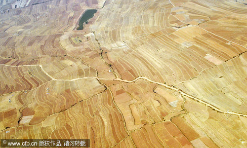 Drought-hit Yunnan seen from the sky