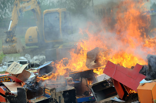 Illegal materials torched to protect property rights