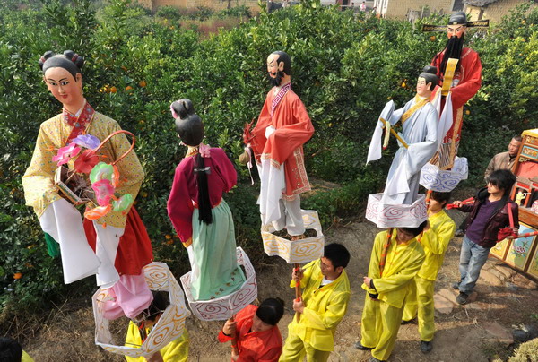 Harvest celebrations in orange groves