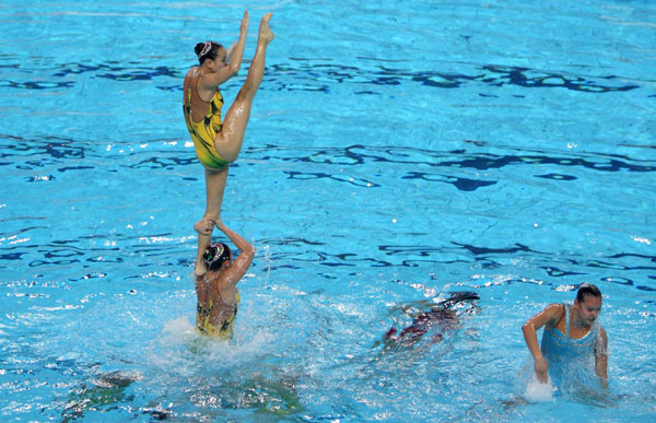 Water ballerinas get their act synchronized