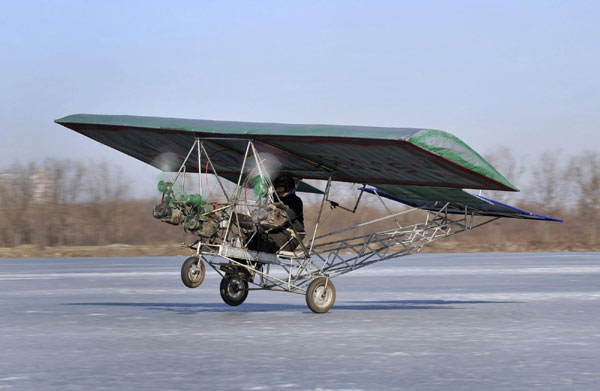 Self-made aircraft makes test flight