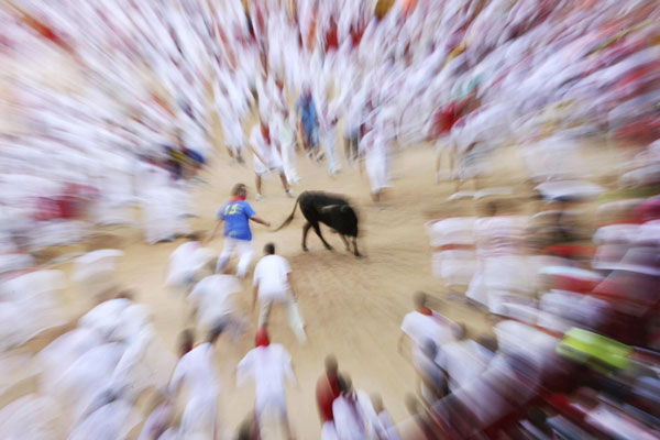 Bulls run at San Fermin festival