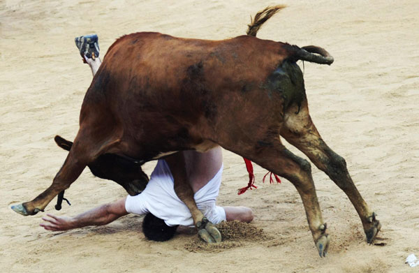 Bulls run at San Fermin festival