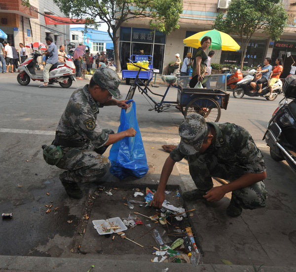 Cleaning the streets for PLA's 84th birthday