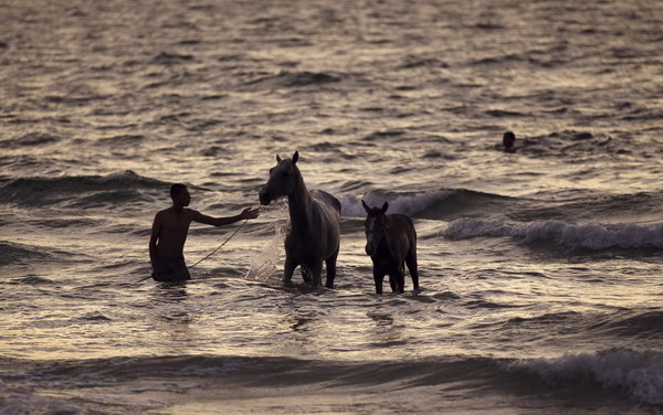 Sunset in Gaza city