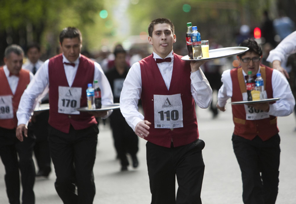 Waiters Race in Buenos Aires