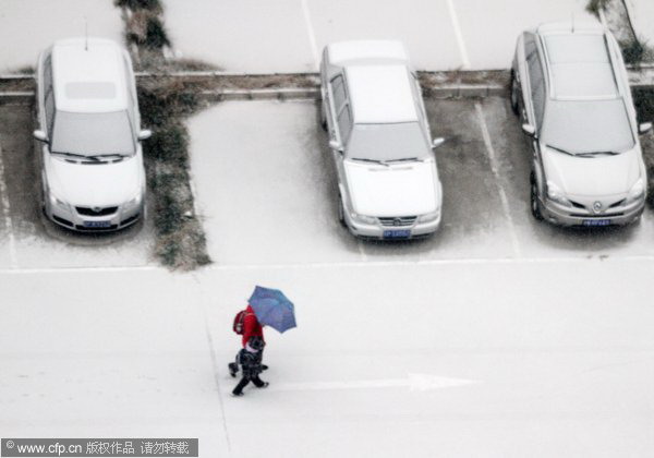 Season's first snow falls in Beijing