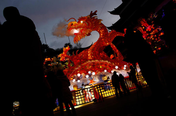 Chinese New Year decorations in Shanghai